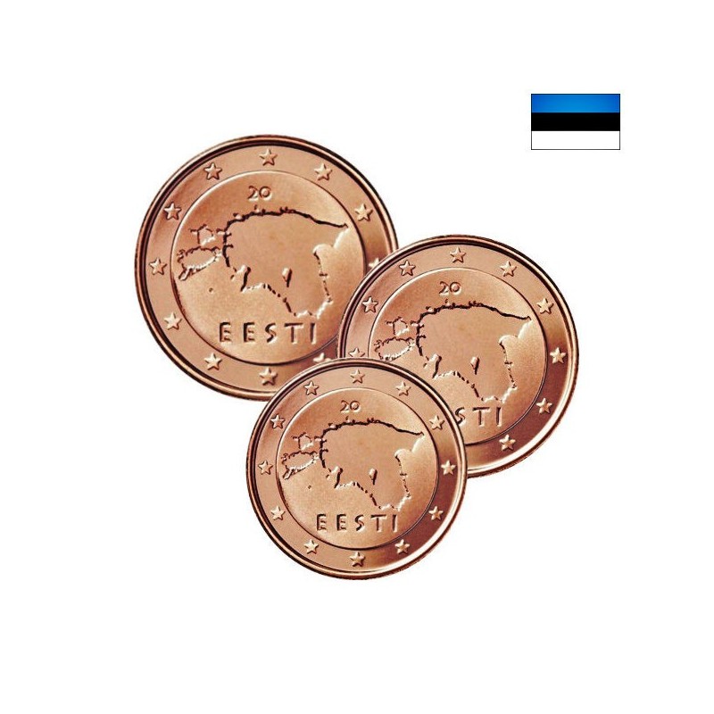 Estonia 1, 2, 5 Euro Cents 2018 UNC