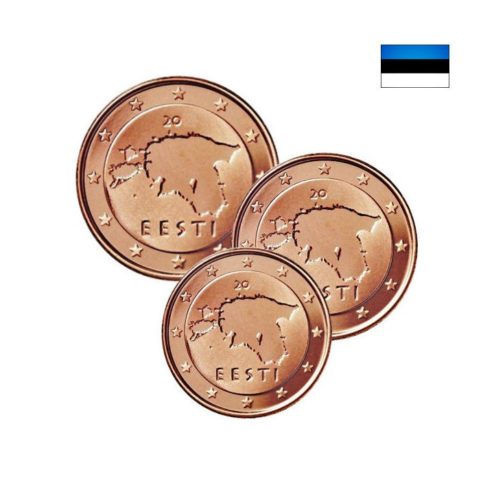 Estonia 1, 2, 5 Euro Cents 2018 UNC