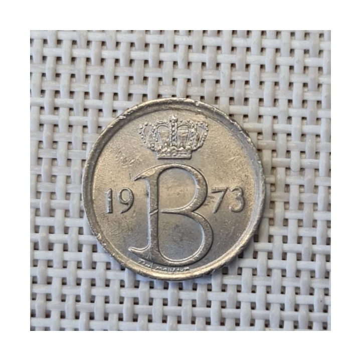 Belgium 25 Centimes 1973 KM-154 XF