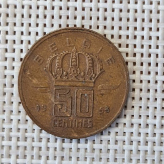 Belgium 50 Centimes 1953 KM-145 VF