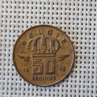 Belgium 50 Centimes 1976 KM-149 VF