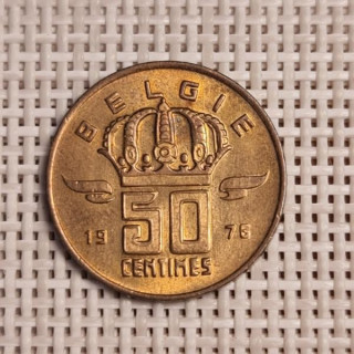 Belgium 50 Centimes 1976 KM-149 XF