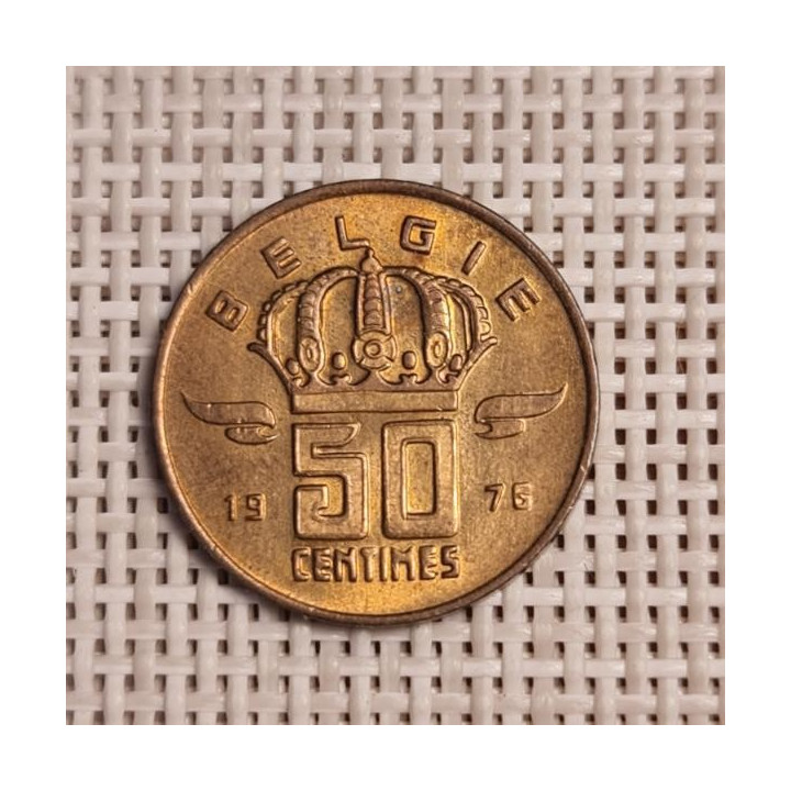 Belgium 50 Centimes 1976 KM-149 XF