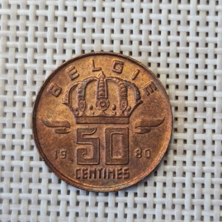 Belgium 50 Centimes 1980 KM-149 VF