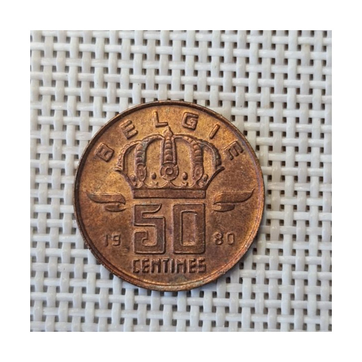 Belgium 50 Centimes 1980 KM-149 VF