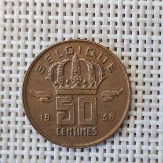 Belgium 50 Centimes 1958 KM-148 VF