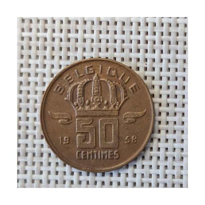 Belgium 50 Centimes 1958 KM-148 VF