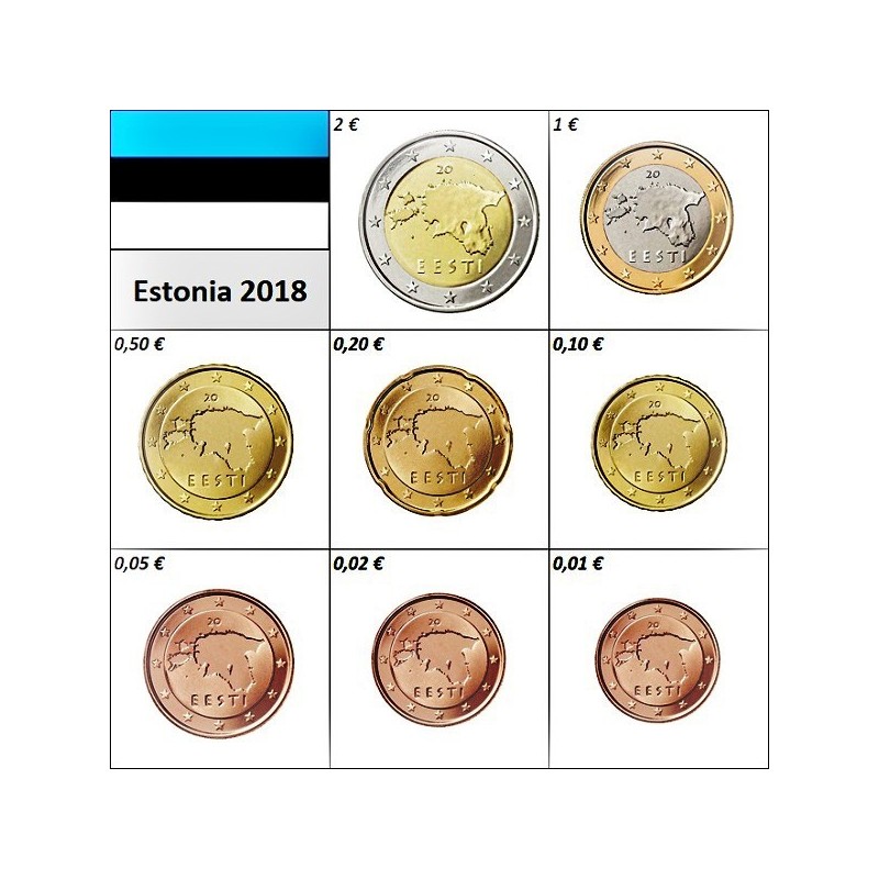 Estonia Euro Set (3,88€) 2018 UNC