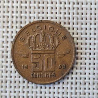 Belgium 50 Centimes 1959 KM-148 VF