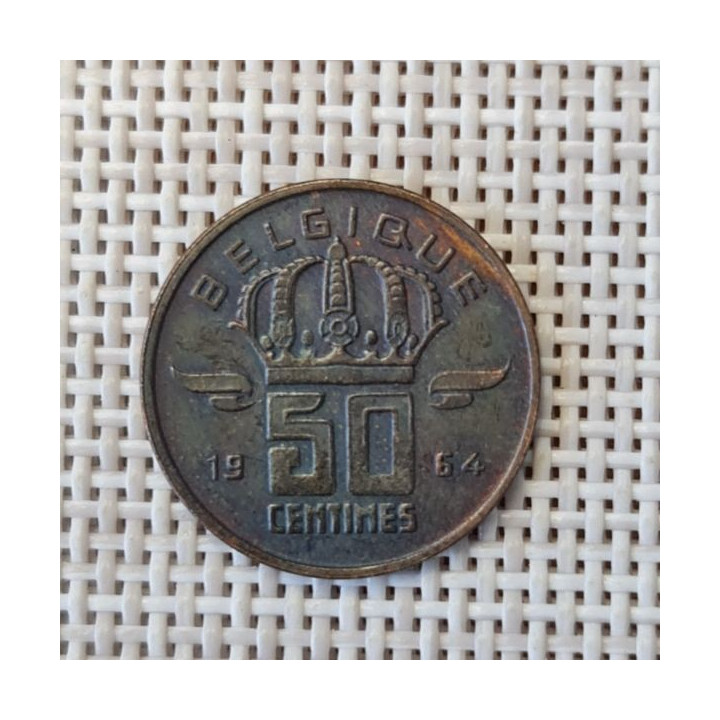 Belgium 50 Centimes 1964 KM-148 VF