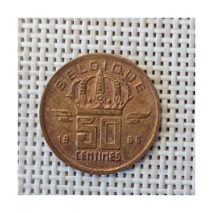 Belgium 50 Centimes 1966 KM-148 VF