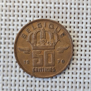 Belgium 50 Centimes 1970 KM-148 VF
