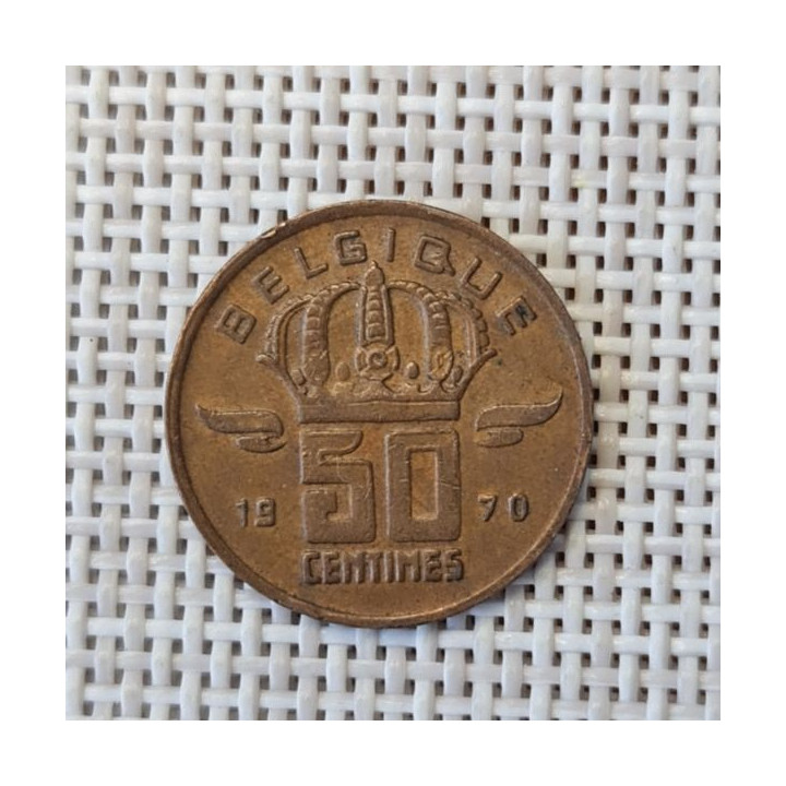 Belgium 50 Centimes 1970 KM-148 VF