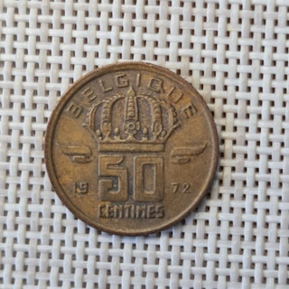 Belgium 50 Centimes 1972 KM-148 VF