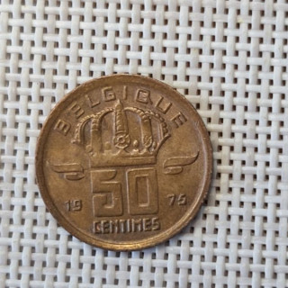 Belgium 50 Centimes 1975 KM-148 VF
