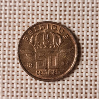 Belgium 50 Centimes 1983 KM-148 VF