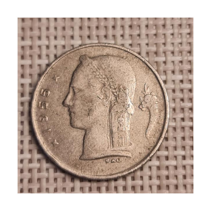 Belgium 1 Franc 1955 KM-142 VF