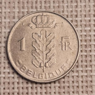 Belgium 1 Franc 1967 KM-142 VF
