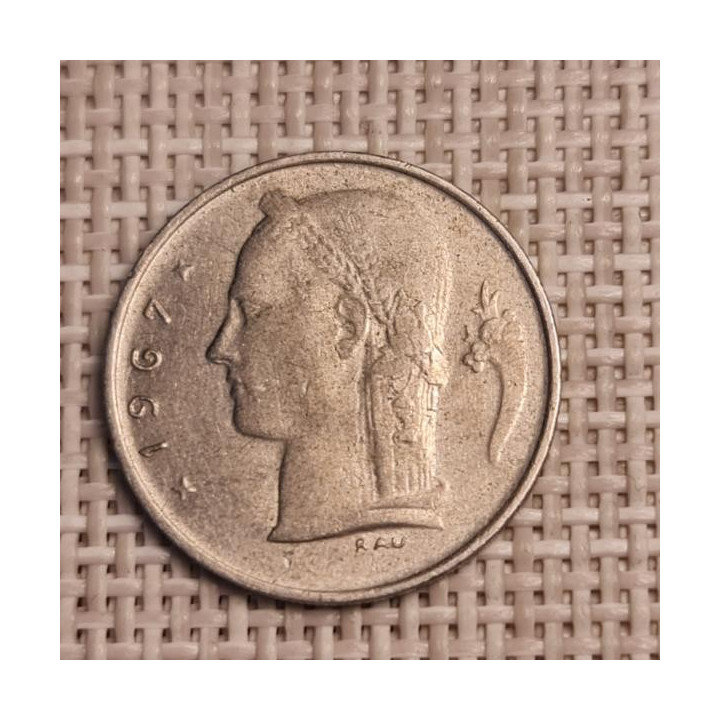 Belgium 1 Franc 1967 KM-142 VF