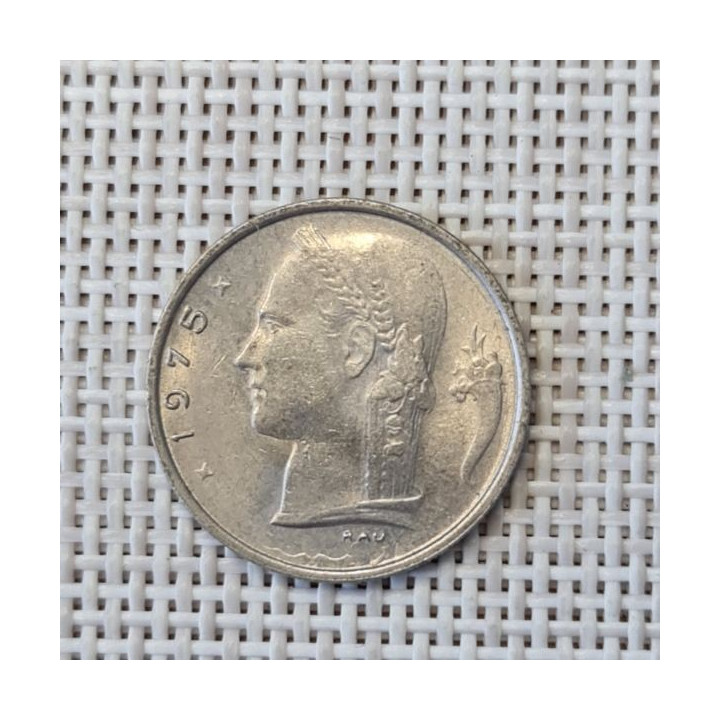 Belgium 1 Franc 1975 KM-142 VF