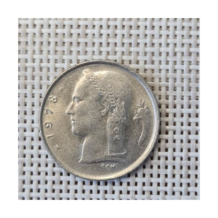 Belgium 1 Franc 1978 KM-142 VF