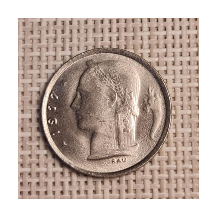 Belgium 1 Franc 1977 KM-142 VF