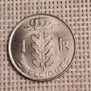 Belgium 1 Franc 1977 KM-142 VF