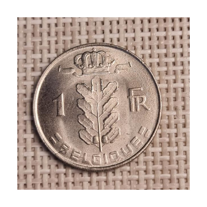 Belgium 1 Franc 1977 KM-142 VF