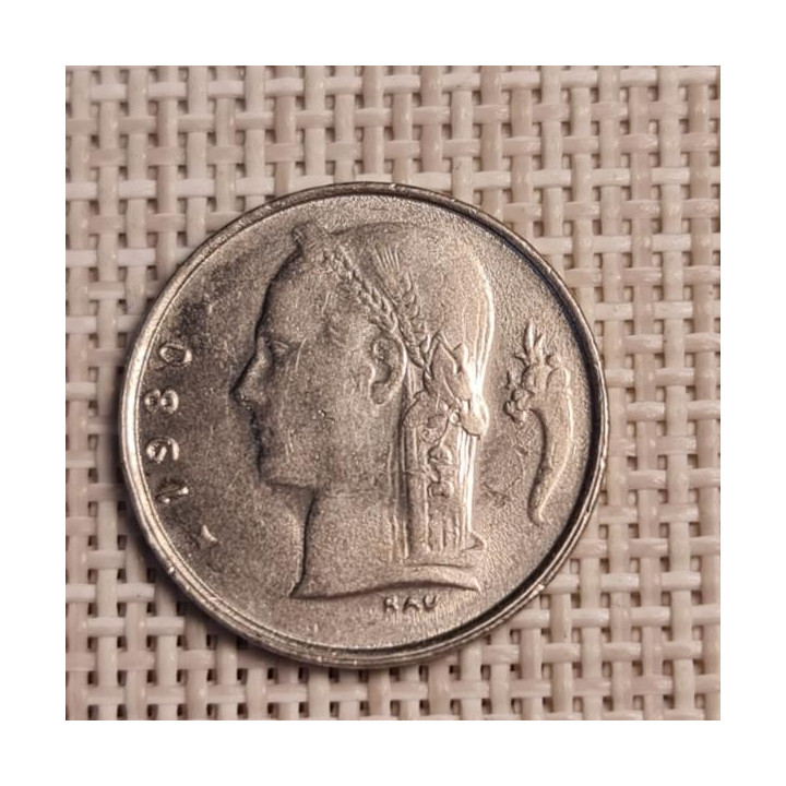 Belgium 1 Franc 1980 KM-142 VF