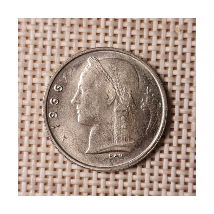 Belgium 1 Franc 1966 KM-143 VF