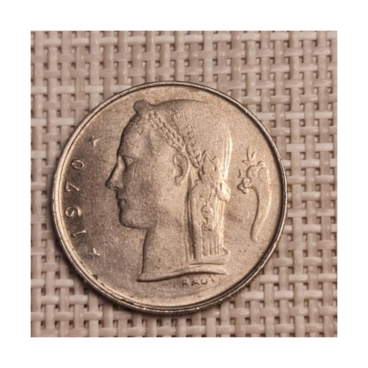 Belgium 1 Franc 1970 KM-143 VF