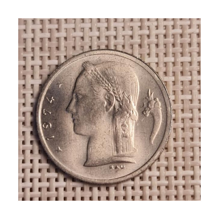 Belgium 1 Franc 1974 KM-143 VF