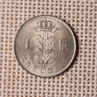 Belgium 1 Franc 1975 KM-143 VF