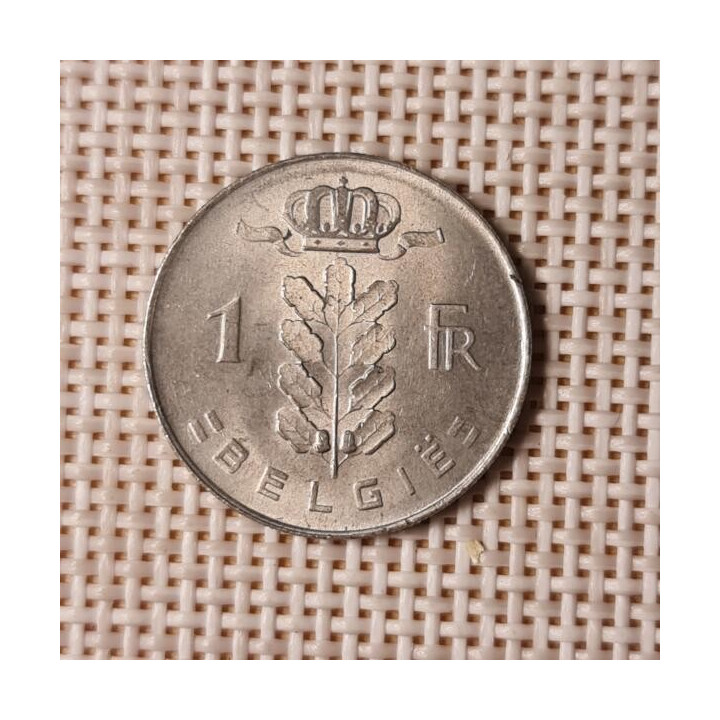 Belgium 1 Franc 1975 KM-143 VF