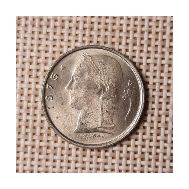Belgium 1 Franc 1975 KM-143 VF