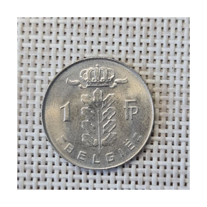 Belgium 1 Franc 1977 KM-143 VF