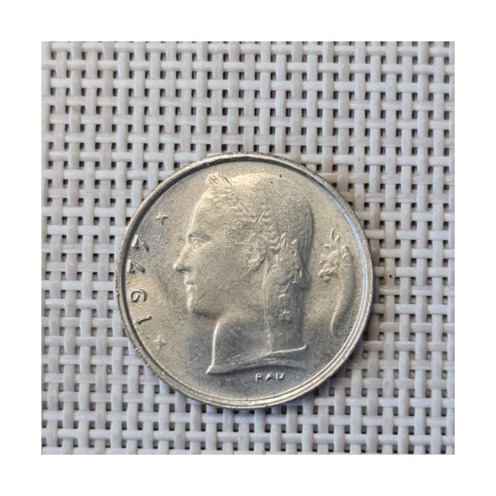 Belgium 1 Franc 1977 KM-143 VF