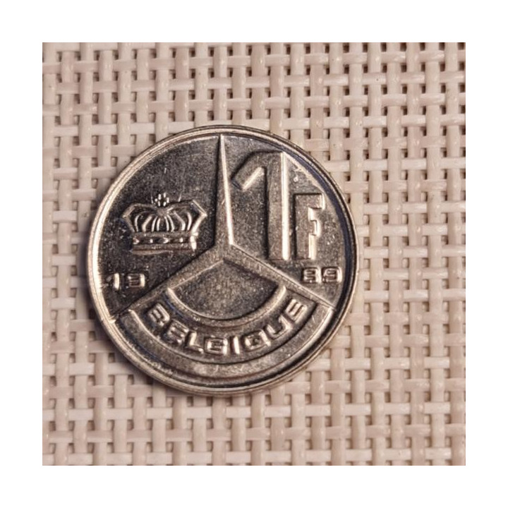 Belgium 1 Franc 1989 KM-170 VF