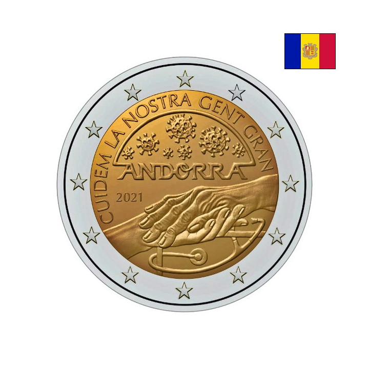 Andorra 2 Euro 2021 "Our Elderly" BU (Coin Card)