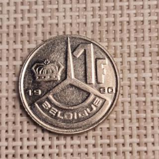 Belgium 1 Franc 1990 KM-170 VF