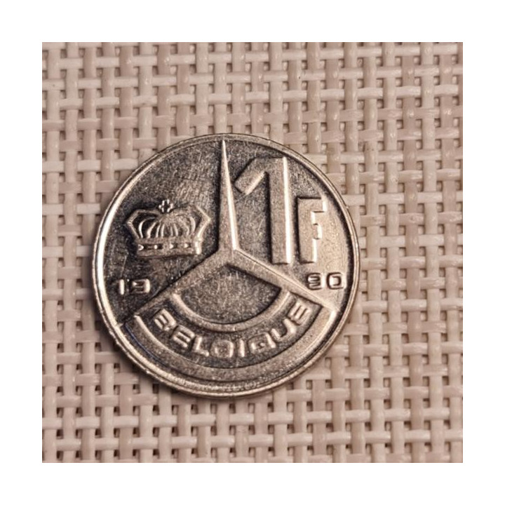 Belgium 1 Franc 1990 KM-170 VF