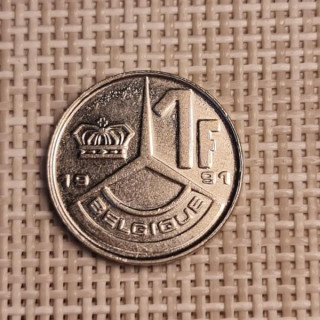 Belgium 1 Franc 1991 KM-170 VF