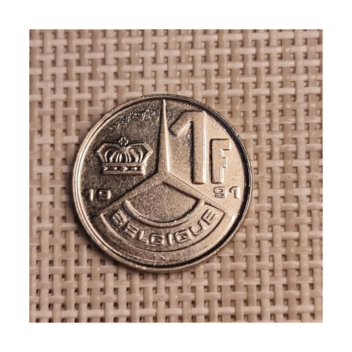 Belgium 1 Franc 1991 KM-170 VF