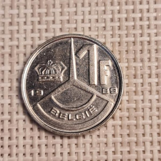 Belgium 1 Franc 1989 KM-171 VF