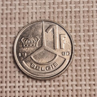 Belgium 1 Franc 1990 KM-171 VF