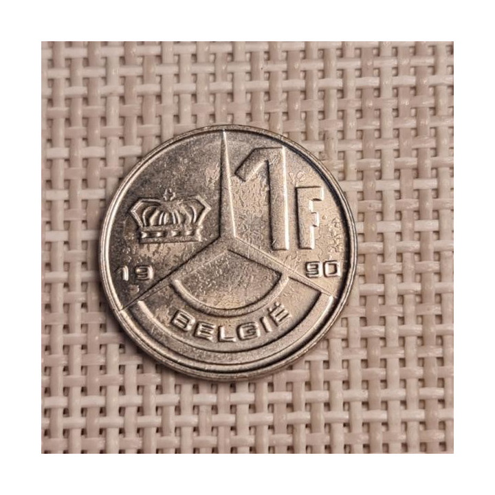Belgium 1 Franc 1990 KM-171 VF