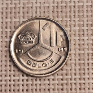 Belgium 1 Franc 1991 KM-171 VF