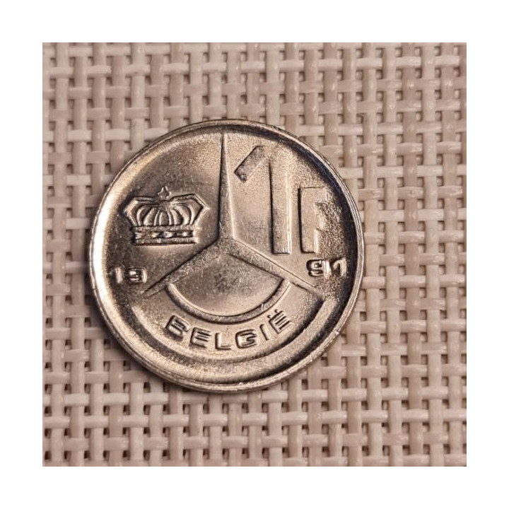 Belgium 1 Franc 1991 KM-171 VF