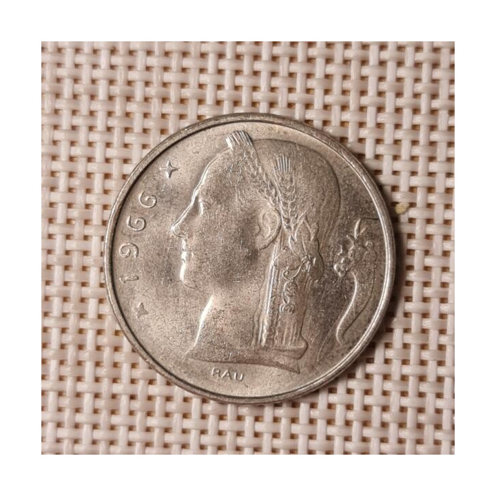 Belgium 5 Francs 1966 KM-134 VF