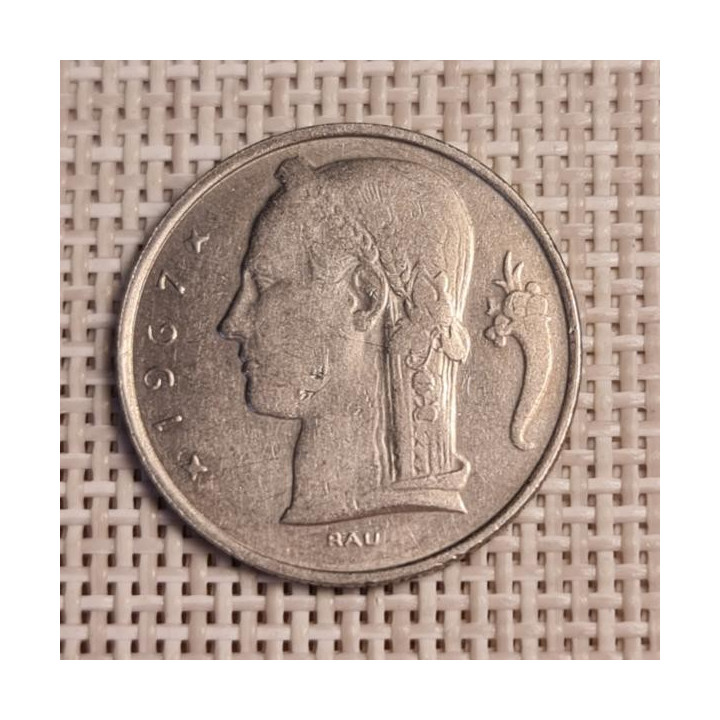 Belgium 5 Francs 1967 KM-134 VF
